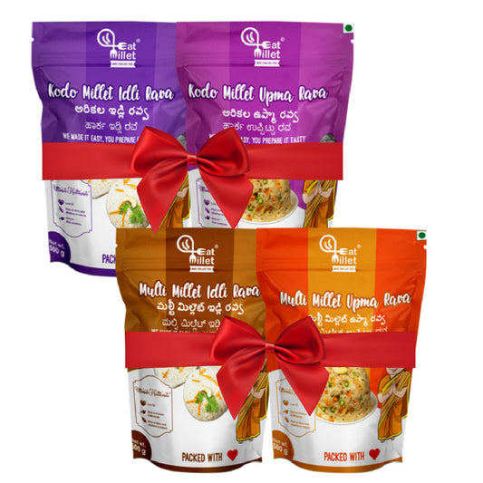 Kodo Millet Idli and upma rava , Multi millet idli and upma rava combo pack of 4
