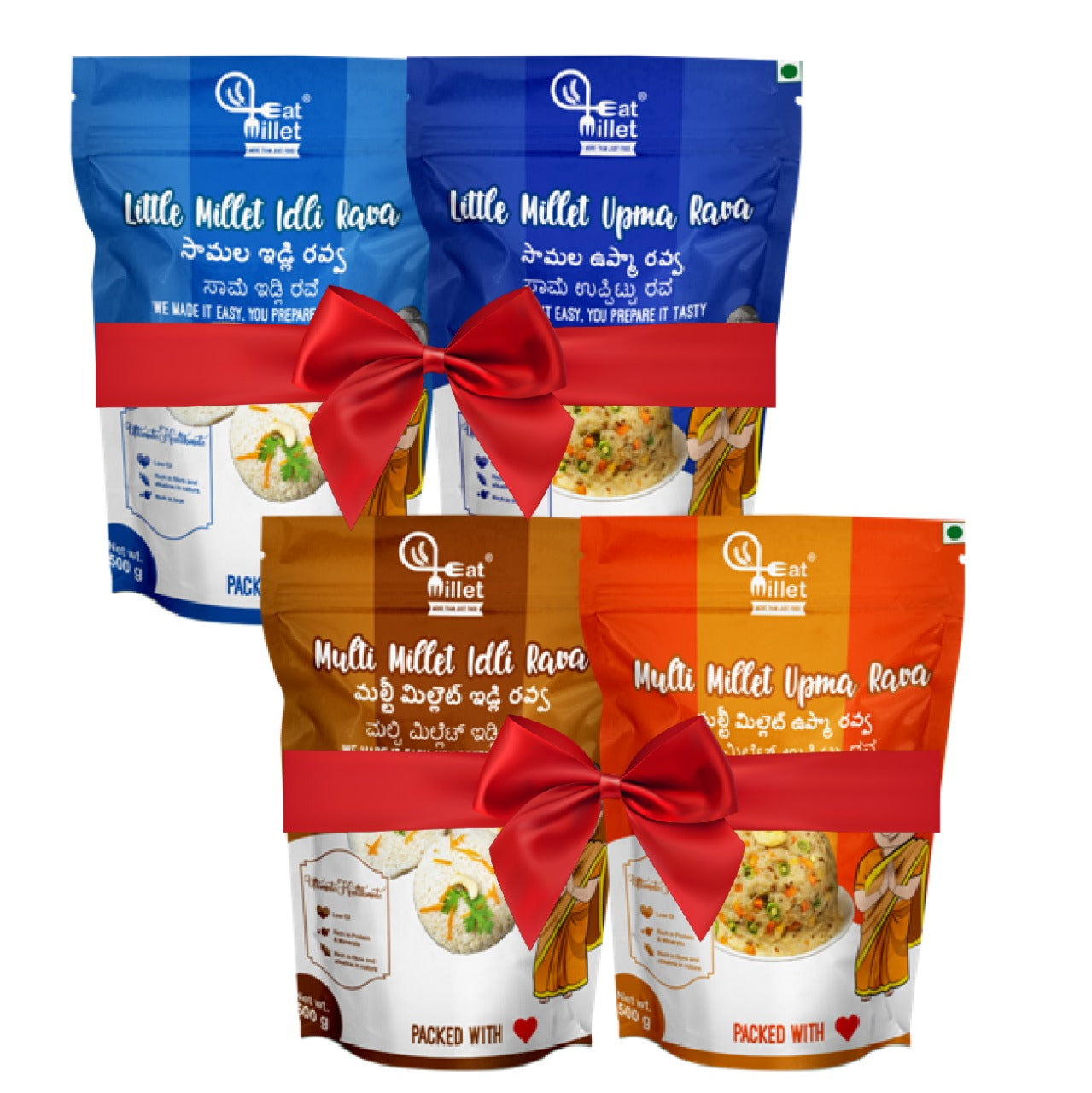 Little millet idli and upma rava , Multi Millet idli and Upma rava combo pack of 4