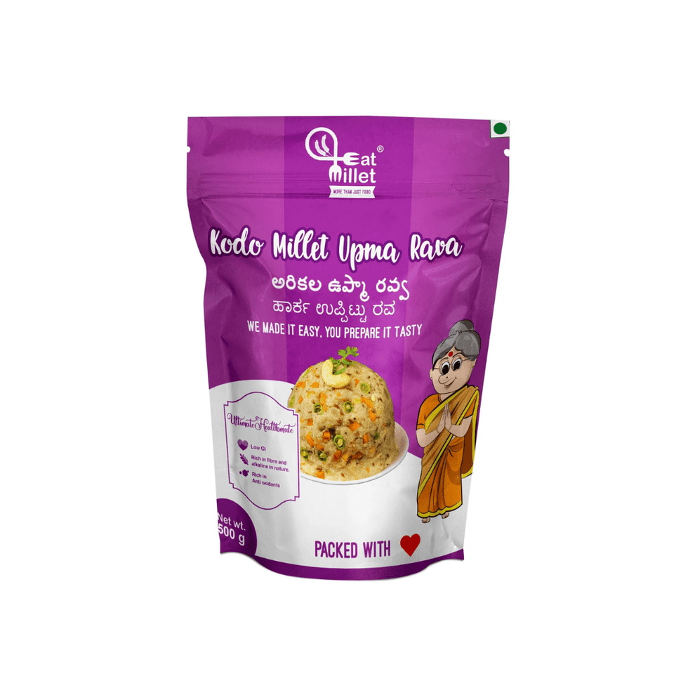 Kodo Millet Upma Rava 500 Gms | Gluten Free | 100% Naturally Organic ...