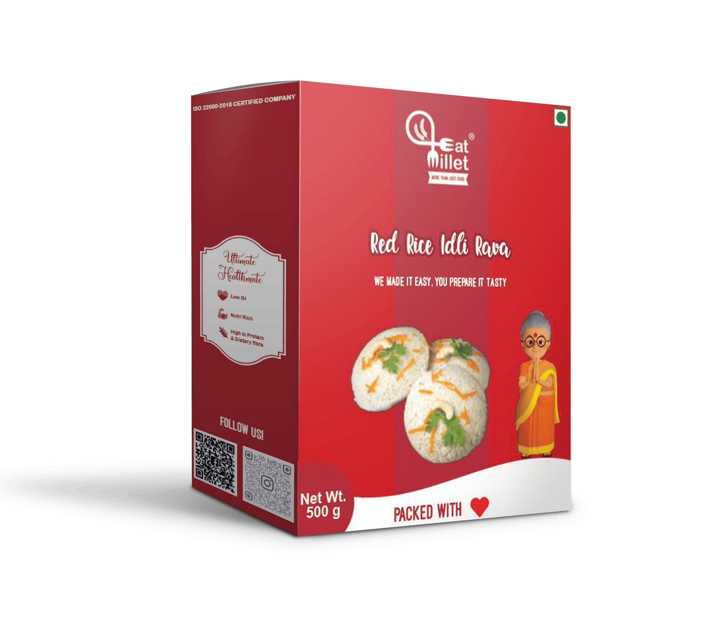 Red rice idli rava