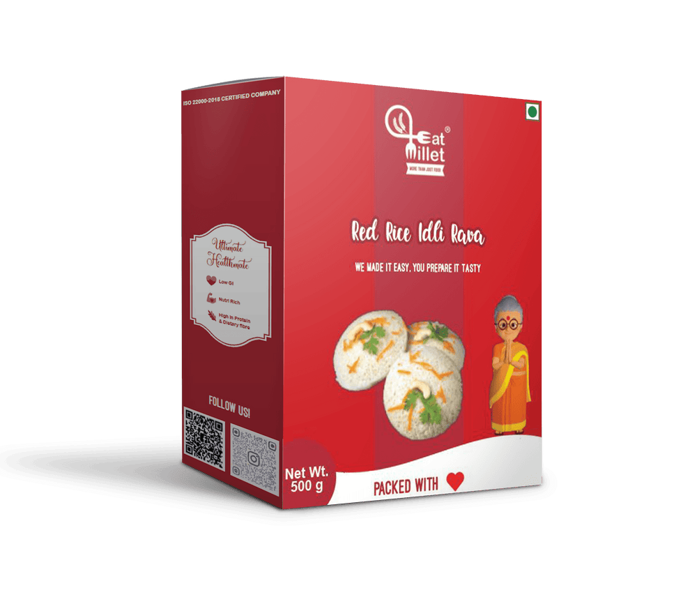 Red rice idli rava 400 Gms | Gluten Free | 100% Naturally Organic ...