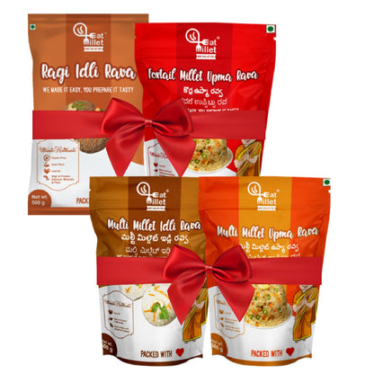 Ragi idli rava Foxtail upma rava Multi millet idli rava and upma rava combo pack of 4